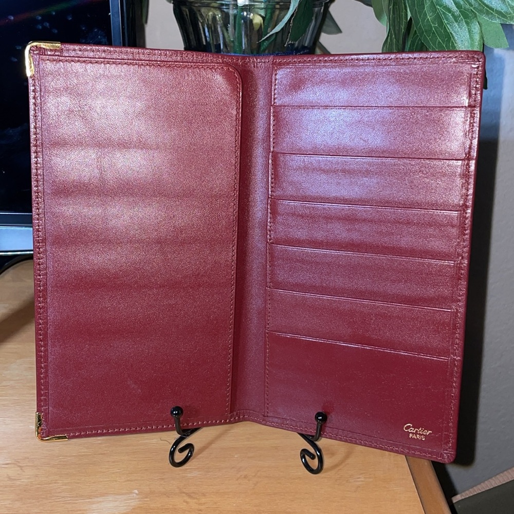 Cartier Must De Cartier Bordeaux Calfskin Leather Bifold Long Wallet - Picture 4 of 12